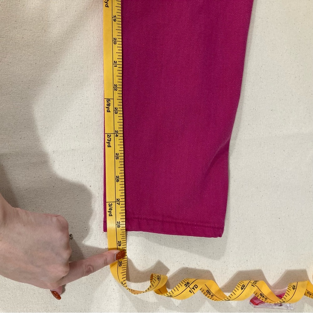 VINTAGE Heavy Denim High Rise Magenta Hot Pink Vintage Jeans - Picture 8 of 12